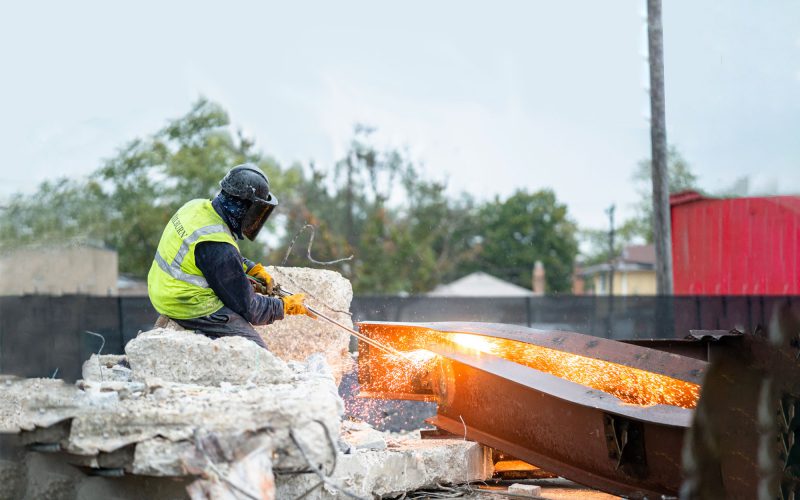 Milburn employee working on Demolition Project